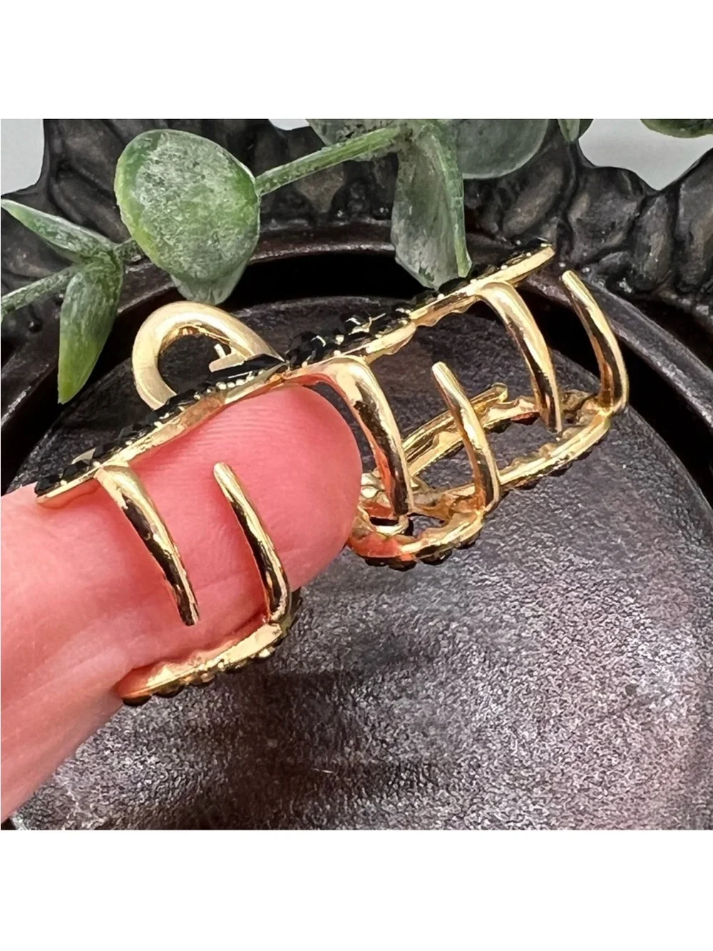 Chic Gold and Black Butterfly Hair Clip Claw FINAL PRICE DROP